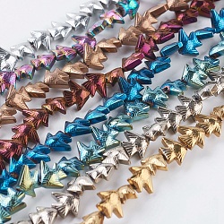 Vacuum Plating Electroplate Non-magnetic Synthetic Hematite Beads Strands, Grade A, Tropical Fish, Mixed Color, 6.5~7x8x3mm, Hole: 1mm, about 66pcs/strand, 16.1 inch(41cm)(G-F534-G)