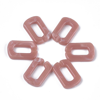Acrylic Linking Rings, Quick Link Connectors, For Jewelry Chains Making, Imitation Gemstone Style, Oval, Rosy Brown, 30.5x20x5mm, Hole: 17.5x8mm, about: 220pcs/500g