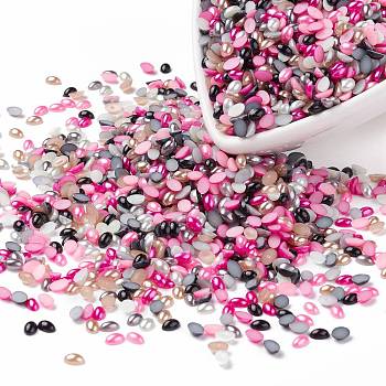 ABS Plastic Imitation Pearl Cabochons, Oval, Mixed Color, 6x4x2mm, about 10000pcs/bag