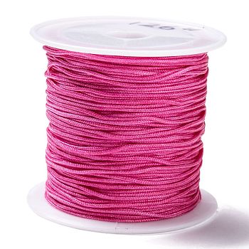 Nylon Thread Cord, DIY Braided Ball Jewelry Making Cord, Pale Violet Red, 0.8mm, about 10m/roll(10.93yards/roll)