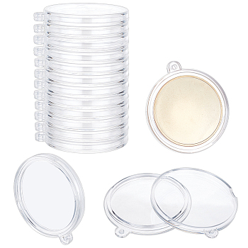20Pcs Transparent Acrylic Big Pendants, for Coin Collection Holder, Flat Round, Clear, 52.5x47x6.5mm, Hole: 2mm