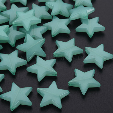 Medium Aquamarine Star Acrylic Beads
