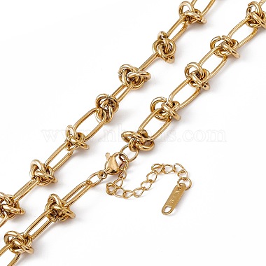304 collar de cadena de eslabones kont de acero inoxidable para hombres y mujeres(NJEW-P269-02G)-3