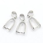 Grade AA Brass Ice Pick Pinch Bails for Pendant Making, Cadmium Free & Nickel Free & Lead Free, Platinum, 19x9x4.5mm, Hole: 6x4mm, Pin: 1mm(KK-M008-a-04P-NR)