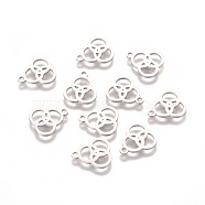 201 Stainless Steel Charms, Stainless Steel Color, 13.8x11.7x1mm, Hole: 1.5mm(STAS-Q201-T170)