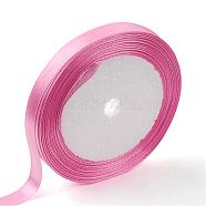 Single Face Satin Ribbon, Polyester Ribbon, Hot Pink, 2 inch(50mm), about 25yards/roll(22.86m/roll), 100yards/group(91.44m/group), 4rolls/group(RC50MMY-079)