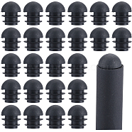 Plastic Furniture End Caps, Floor Protector, Round, Black, 18.3x15.7mm(FIND-WH0021-21A)