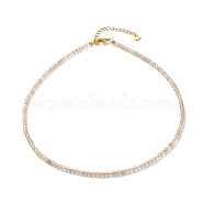 Natural Grey Agate Beaded Necklaces for Women, with 304 Stainless Steel Lobster Claw Clasps, Round, 18.31 inch(46.5cm), Beads: 2.5~3.5mm(NJEW-JN03789-05)
