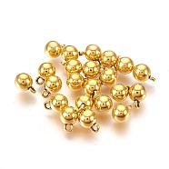 Tibetan Style Alloy Charms, Round, Antique Golden, Lead Free & Cadmium Free, 8.5x6mm, Hole:1.5mm(X-GLF10905Y)