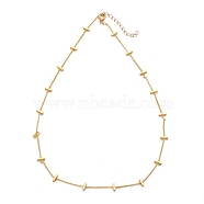 Brass Twisted Chain Curb Chain Necklaces, with Rectangle Beads and 304 Stainless Steel Lobster Claw Clasps, Golden, 19.80 inch(50.3cm)(NJEW-JN03092-03)