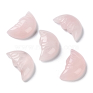 Natural Rose Quartz Carved Healing Moon with Human Face Figurines, Reiki Energy Stone Display Decorations, 26x14~14.5x7mm(G-B062-06E)