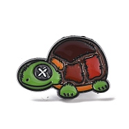 Tortoise Enamel Pin, Animal Alloy Badge for Backpack Clothing, Electrophoresis Black, Colorful, 18x27x2mm, Pin: 1mm(JEWB-F016-02EB)