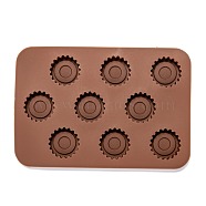 Flower Food Grade Silicone Molds, Fondant Molds, For DIY Cake Decoration, Chocolate, Candy, UV Resin & Epoxy Resin Craft Making, Coconut Brown, 143x98x10.5mm, Inner Diameter: 24.5mm(DIY-I061-03)