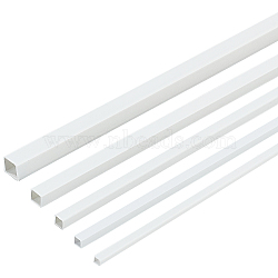 30Pcs 5 Style ABS Plastic Square Hollow Tubes, DIY Handmade Sand Table Material Model Building, White, 400x3~8x3~8mm, Hole: 2~7x2~7mm, 6pcs/style(AJEW-OC0003-08B)