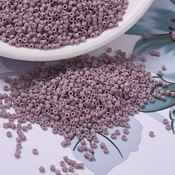MIYUKI Delica Beads, Cylinder, Japanese Seed Beads, 11/0, (DB0758) Matte Opaque Mauve, 1.3x1.6mm, Hole: 0.8mm, about 2000pcs/bottle, 10g/bottle(SEED-JP0008-DB0758)