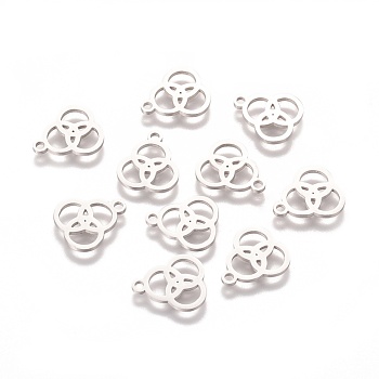 201 Stainless Steel Charms, Stainless Steel Color, 13.8x11.7x1mm, Hole: 1.5mm