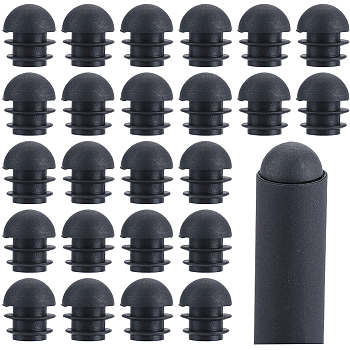 Plastic Furniture End Caps, Floor Protector, Round, Black, 18.3x15.7mm