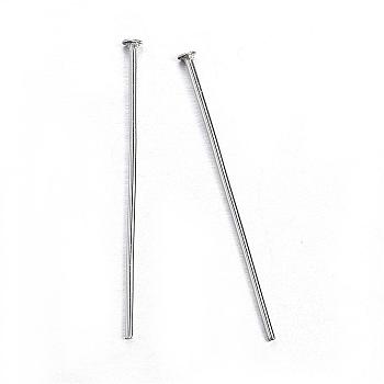 304 Stainless Steel Flat Head Pins, Stainless Steel Color, 25x0.8mm, Head: 2mm