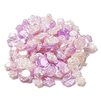 Opaque Acrylic Beads, Mixed Shapes, Medium Orchid, 11~23x12.5~30x2.5~10.5mm, Hole: 1~2mm