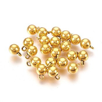 Tibetan Style Alloy Charms, Round, Antique Golden, Lead Free & Cadmium Free, 8.5x6mm, Hole:1.5mm