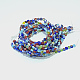 Handmade Millefiori Glass Flat Round Bead Strands(X-LK-P010-03)-4