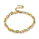 304 bracelets à chaîne ovale colorée en acier inoxydable et émail pour femmes(BJEW-B079-02G)-1