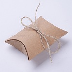 Paper Carton Candy Boxes, Wedding Supplies Creative Candy Box, with Hemp Rope, Sienna, 9x6.4x2.5cm, Hemp Rope about: 47.5~52.5cm(CON-WH0008-02B)