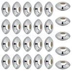 25Pcs 925 Sterling Silver Spacer Beads, Rondelle, Silver, 5x2mm, Hole: 1mm(STER-AR0001-25)