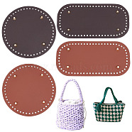 Elite 4Pcs 4 Style PU Leather Knitting Crochet Bags Nail Bottom Shaper Pad, with Alloy Nail, for Bag Bottom Accessories, Oval & Flat Round, Mixed Color, 19~25x12~19x0.36cm, Hole: 5mm, 1pc/style(DIY-PH0009-50)