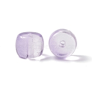 Transparent Glass Beads, Barrel, Lilac, 7.5x6mm, Hole: 1.5mm(GLAA-F117-01B)
