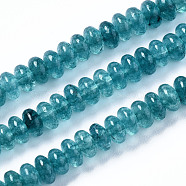 Natural Aquamarine Beads Strands, Dyed, Rondelle, 4~5x2mm, Hole: 0.8mm, about 155~160pcs/strand, 14.96~15.35 inch(38~39cm)(G-S366-118)