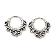 316 Surgical Stainless Steel Hoop Earrings, Ring, Antique Silver, 19.5x19.5mm(EJEW-D096-08I-AS)