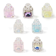 Transparent Acrylic with Rhinestone Beads, Perfume Bottle, Mixed Color, 18.5x13.5x13mm, Hole: 3.5mm(OACR-G035-13)