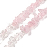 Natural Quartz Crystal & Rose Quartz Beads Strands, Chip, 5~12x5~7x1~6mm, Hole: 0.8mm, about 15.55~15.75 inch(39.5~40cm)(G-L610-A07-01)