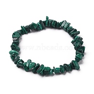 Natural Malachite Chip Beads Stretch Bracelets, Inner Diameter: 2 inch(5.2cm), Beads: 4.5~10mm(X-BJEW-JB05765-04)