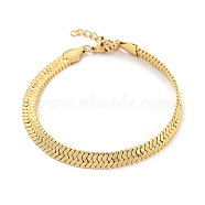 Ion Plating(IP) 304 Stainless Steel Herringbone Chain Bracelet, Golden, 8-1/4 inch(21cm)(BJEW-D028-02A-04G)