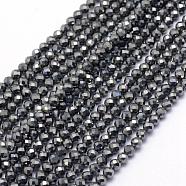 Terahertz Stone Beads Strands, Faceted, Round, 4mm, Hole: 0.5mm, about 96pcs/strand, 15.7 inch(40cm)(G-E411-15-4mm)