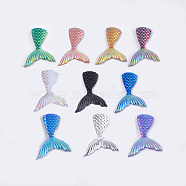 Resin Cabochons, Mermaid Tail Shape, Mixed Color, 39.5x28x4mm(CRES-T012-06)