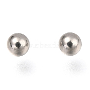201 Stainless Steel Beads, No Hole/Undrilled, Solid Round, Stainless Steel Color, 3mm(STAS-H139-03K-P)
