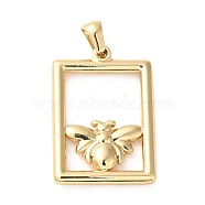 Golden Plated 304 Stainless Steel Pendants, Insect Theme Charms, Rectangle, 29.5x20x3mm, Hole: 5x3mm(STAS-L272-005G-03)