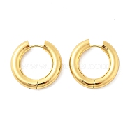 Tarnish Resistant 202 Stainless Steel Huggie Hoop Earrings, Hypoallergenic Earrings, with 316 Surgical Stainless Steel Pin, Ring, Golden, 4 Gauge, 24x25x5mm, Pin: 1mm(EJEW-O087-08I-G)