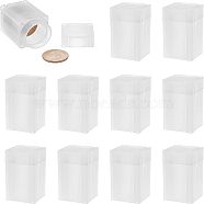 PP Plastic Coins Storage Box, Cuboid, White, 33.5x33.5x55.5mm, Inner Diameter: 28mm(CON-WH0001-97)