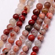 Natural Agate Bead Strands, Round, 3~3.5mm, Hole: 0.7mm, about 115~125pcs/strand, 16 inch(G-K146-55-3mm)