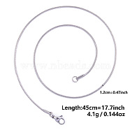 Non-Tarnish 1.2MM Unisex 304 Stainless Steel Snake Chains Necklaces(YO4082-1)