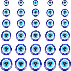 Resin Evil Eye Cabochons, Half Round/Dome, Blue, 8~18x3.5~5.5mm, 300pcs/box(CRES-NB0001-15)