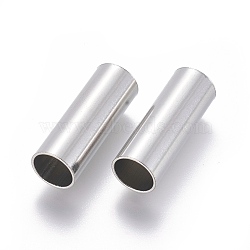 304 Stainless Steel Tube Beads, Stainless Steel Color, 25x9mm, Hole: 8mm(STAS-F205-03P-I)