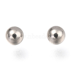 Non-Tarnish 201 Stainless Steel Beads, No Hole/Undrilled, Solid Round, Stainless Steel Color, 3mm(STAS-H139-03K-P)