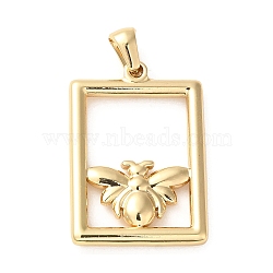 Golden Plated 304 Stainless Steel Pendants, Insect Theme Charms, Rectangle, 29.5x20x3mm, Hole: 5x3mm(STAS-L272-005G-03)