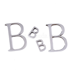 201 Stainless Steel Pendants, Laser Cut, Letter B, Stainless Steel Color, Big B: 22x14x1mm, Little B: 9x5x1mm(X-STAS-N095-013)