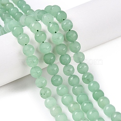 Frosted Natural White Jade Beads Strands, Dyed, Round, Medium Aquamarine, 8x8mm, Hole: 1mm, about 48pcs/strand, 15.08''(38.3cm)(G-T138-8mm-209D)